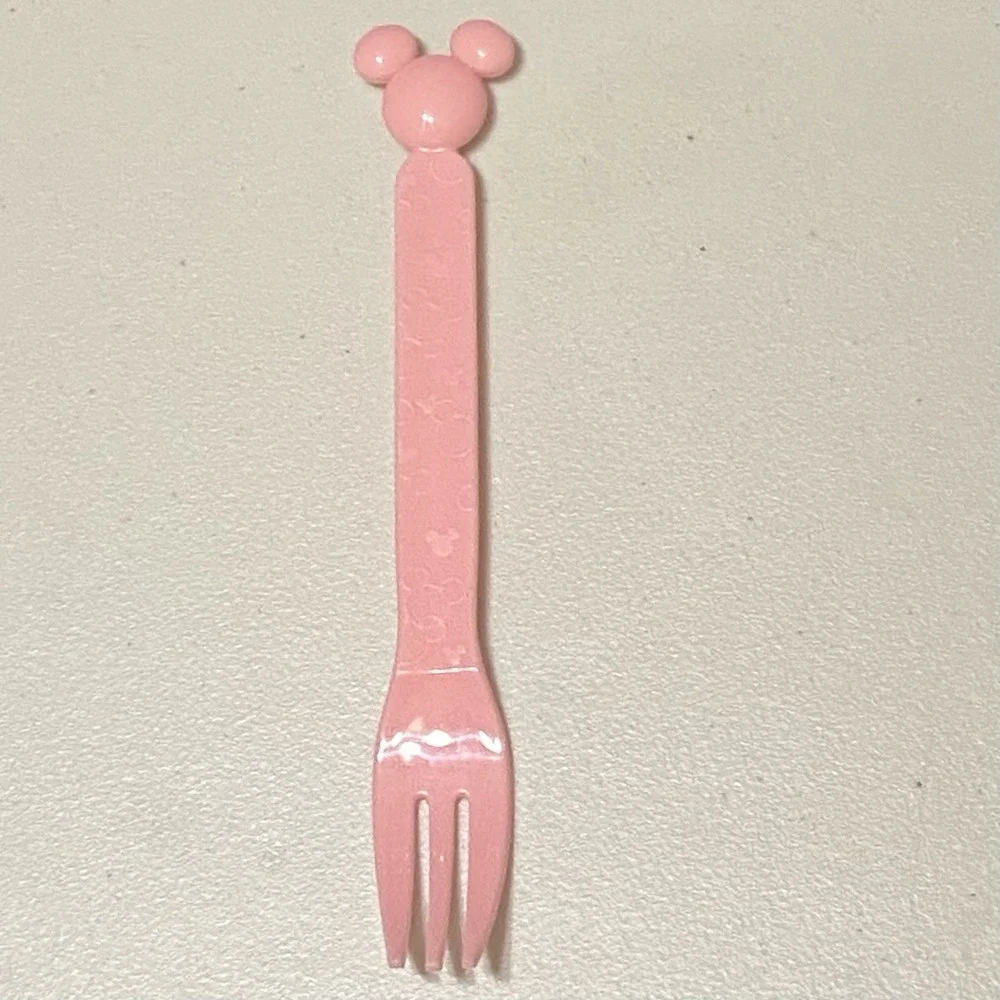 Daiso‎ Disney Mickey Mouse Pink Plastic Spoons + Forks 6 Pieces Each Pack